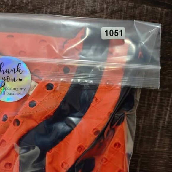 J.Crew Women's XS Eyelet Tunic Top Bright Orange Navy Trim sunny season staple - Picture 9 of 10